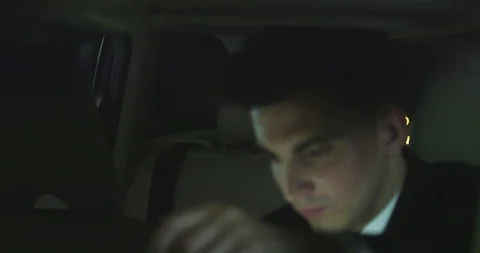 Handsome man drive in car. Stock Footage 119073046