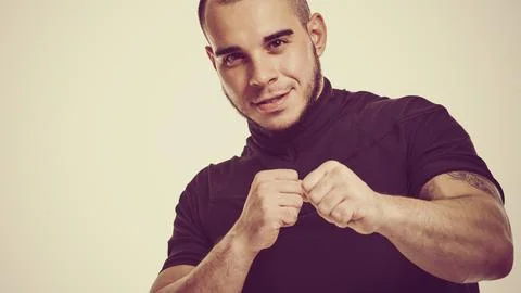 Handsome man fighter Stock Photos