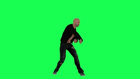 A handsome man in a green screen with a jacket and black pants and Kashf Tosi wi Video stock 246418674