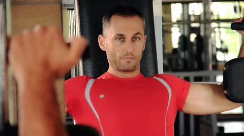 Handsome man at the gym 스톡 동영상 30432973