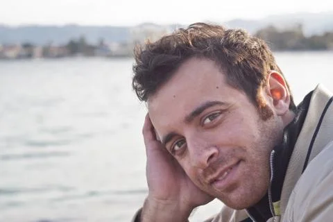 Handsome man with intriguing look Stock Photos