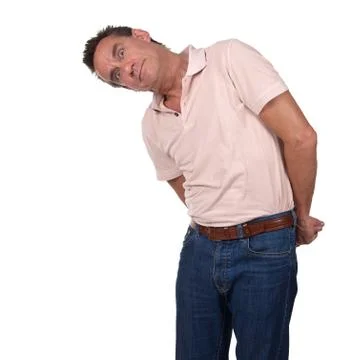 Handsome man looking sideways at something Stock Photos
