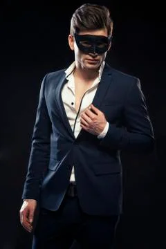 Handsome man in mask Stock Photos