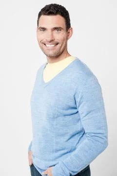 Handsome man posing casually Stock Photos