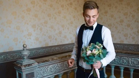 Handsome man posing indoor Stock Footage 74075866