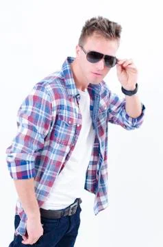 Handsome man posing Stock Photos