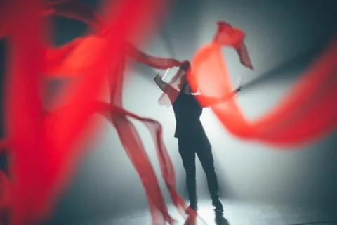 Handsome man posing in studio in backlight. Foto stock