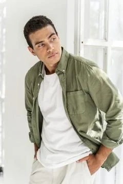 Handsome man preparing for going to work Foto stock