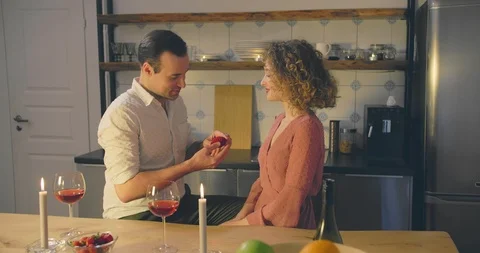 Handsome Man Proposing to Girlfriend Stock Footage 114120987