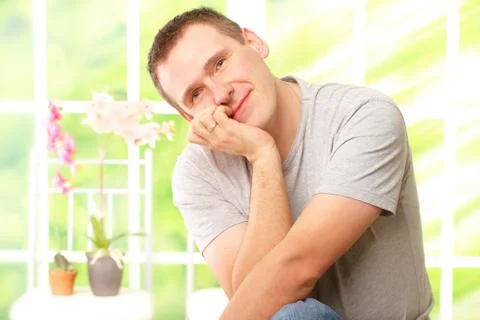 Handsome man resting Stock Photos