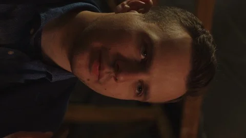 Handsome man sets fire to a cigar and smiking , Mafia concept and idea . Great q Stock Footage 119926768