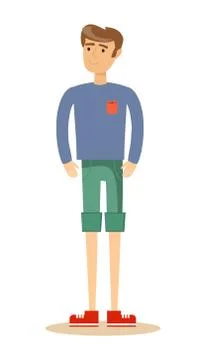 Handsome man in shorts. Stock Illustration