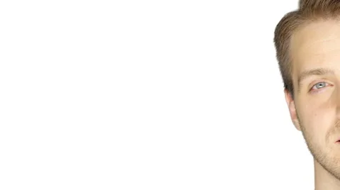 Handsome man smiles charmingly. 스톡 동영상 58621609