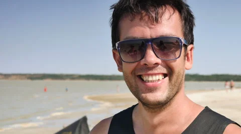 Handsome man smiling Stock Footage 52941988