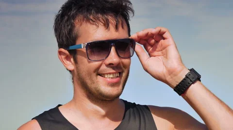 Handsome man smiling Stock Footage 52942091