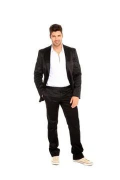 Handsome man on suit Stock Photos