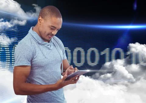 Handsome man using digital tablet 스톡 사진