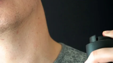 Handsome man using perfume. fragrance fashion cosmetic. slow motion HD. male Stock-Footage 77063264