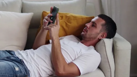 A Handsome man using phone. Stock Footage 163090204