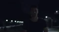 The handsome man walking in the dark street. slow motion 4k or 4k+ Resolution