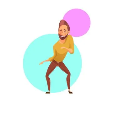 Handsome man winking and dancing Stock Illustration