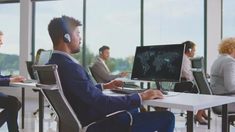 Handsome man working on computer Stock-Footage 164661153