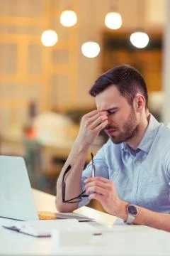 Handsome man working Stock Photos