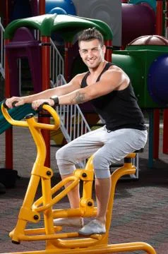 Handsome man workout Stock Photos