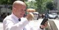 Handsome Manager Outside Office Tablet Read New Messages Joy Victory Excited Man 4k or 4k+ Resolution