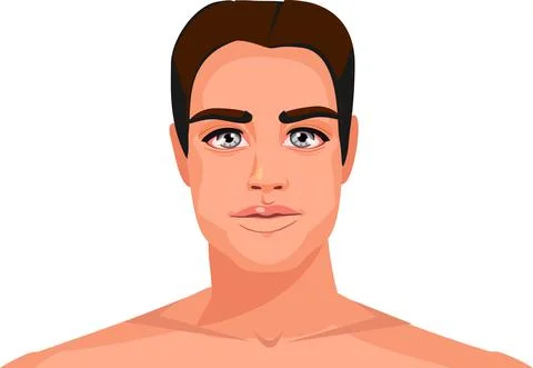 A handsome man's face Stock Illustration