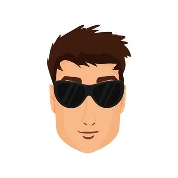 Handsome man's face in sunglasses Stock Illustration