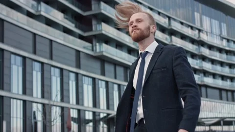 Handsome millennial businessman start-up developer office executive manager rips Stock Footage 145282964