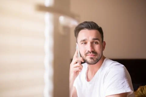 Handsome on the phone Stock Photos