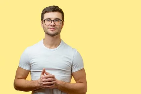 Handsome programmer with deep knowledge Foto stock