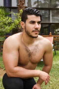 Handsome shirtless man Stock-Fotos