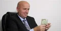 Handsome Smart Happy Business Man Count Hundred USD Dollars Financial Gain Money 4k or 4k+ Resolution