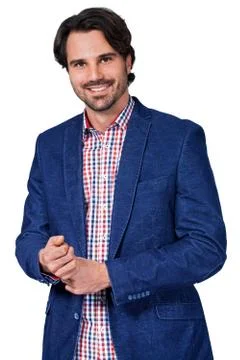 Handsome smiling man approaching the camera Stock Photos