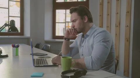 Handsome software developer work in office Foto stock