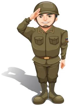 A handsome soldier Illustrazione stock