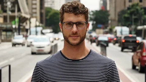 Handsome in specs 스톡 동영상 93874227