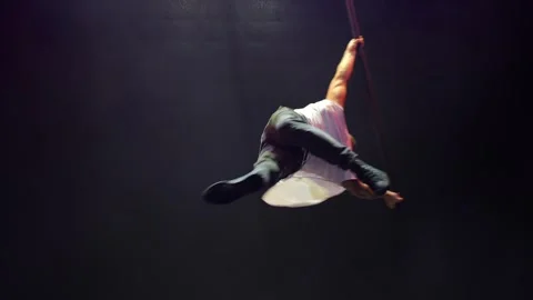 Handsome strong man pole dance. Stock Footage 275241508
