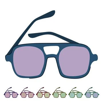 Handsome sunglasses men vector cartoon graphic Stock Illustration