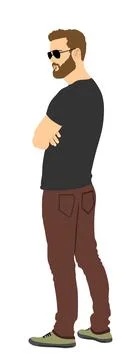 Handsome urban man standing vector illustration Stockillustratie