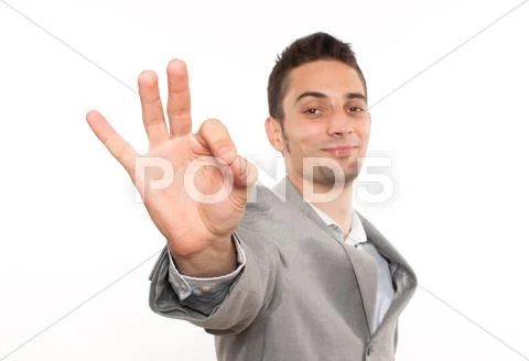 Handsome young caucasian businessman Stock Photos