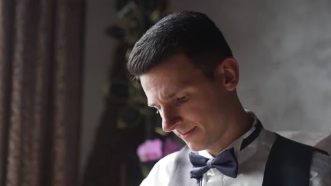 Handsome young caucasian man reading letter with amazing news Stock Footage 206118700