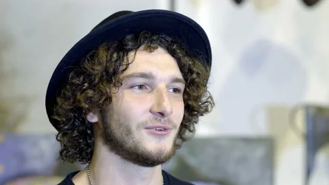 Handsome young guy dj talking Stock Footage 138882383