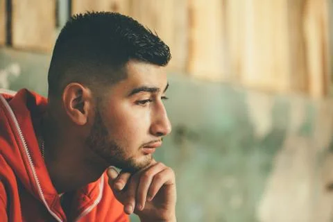 Handsome young guy thinking Stock Photos