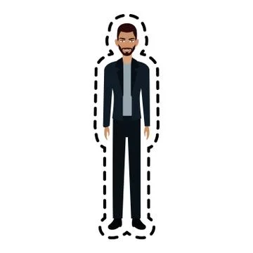 Handsome young man icon image Stock Illustration