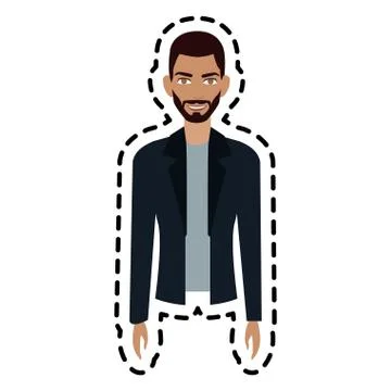 Handsome young man icon image Stock Illustration