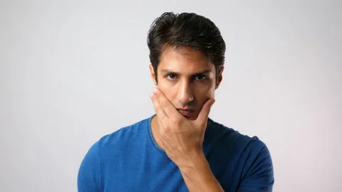 Handsome young man look at mirror for checking his handsome face and hairdo. Stock Footage 137443246